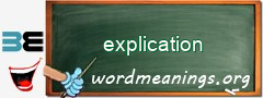 WordMeaning blackboard for explication